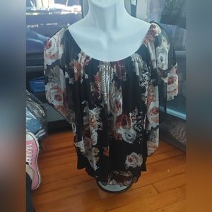 Lilian‎ Floral poncho blouse 2xl
